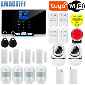 tft keypad wifi gsm home burglar security wireless alarm system motion detector app control fire smoke detector free global shipping