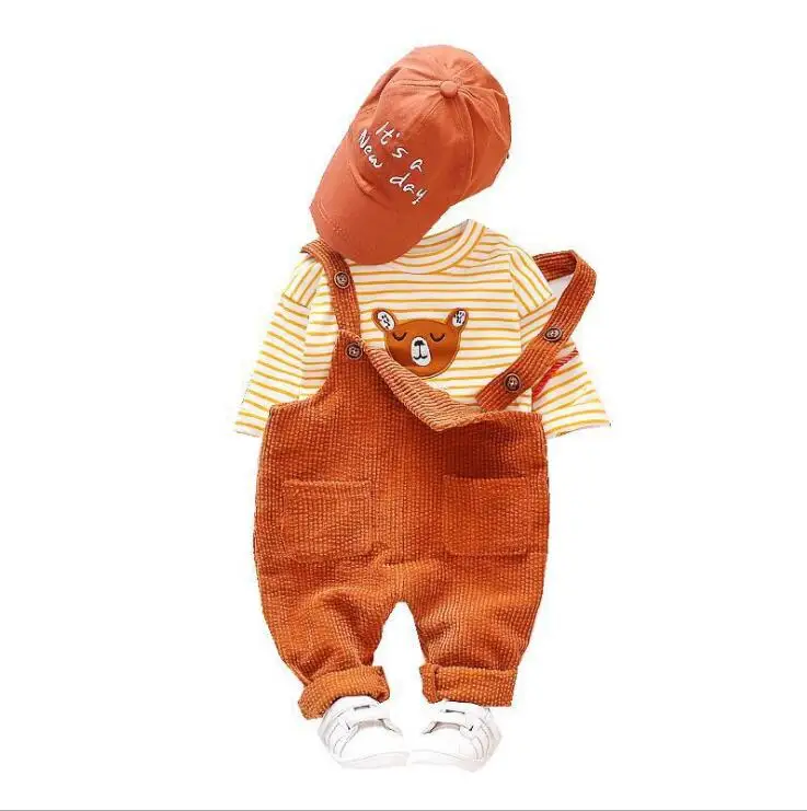 Осень 2020 комплекты одежды для малышей маленьких девочек Полосатое платье