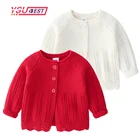 Кардиган для девочек, хлопковый, вязаный, весна-осень