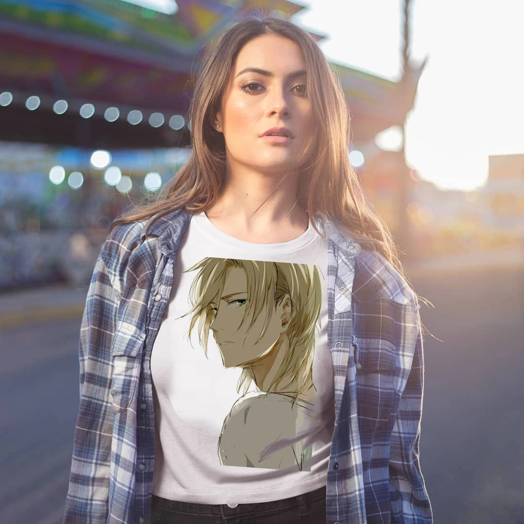 

KPOP Japanese Anime Banana Fish T Shirt Women Men Short Sleeve Printed Graphic Tees Unisex Tops Funny Tshirt