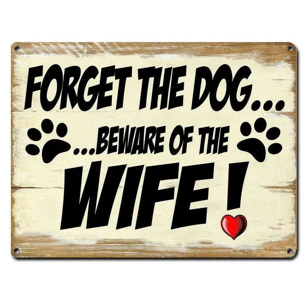 Жестяной плакат-Забудьте про собаку гараж бар паб металлическая живопись 20x30 см