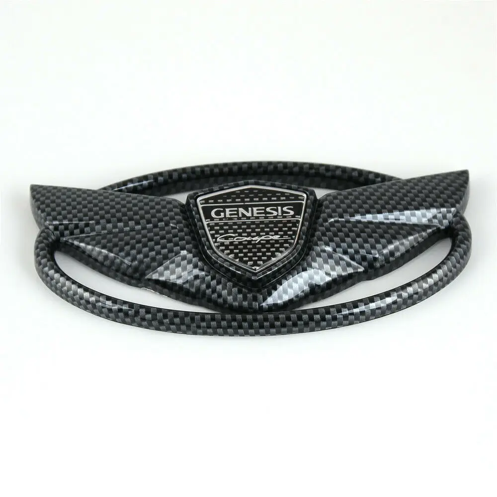 Emblema distintivo posteriore griglia cofano anteriore auto in fibra di carbonio nero per accessori GENESIS coupé