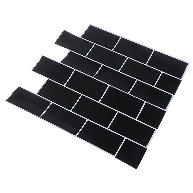 Самоклеющиеся пилинг и палка черная плитка Метро Backsplash 3D Мозаика Наклейка на