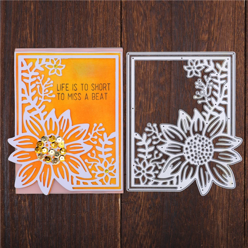 Eastshape рамки подсолнуха металла резки трафареты для DIY Скрапбукинг Фотоальбом