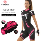 Женский комплект для велоспорта X-Tiger, летняя одежда для велоспорта с защитой от ультрафиолета, быстросохнущая Женская одежда для велоспорта