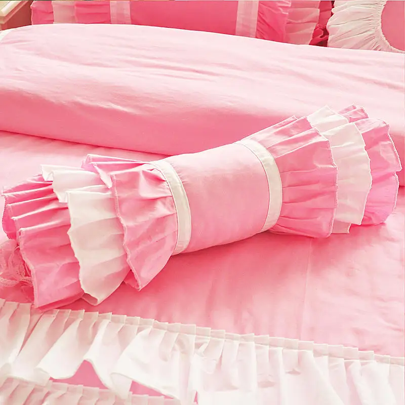 Комплект постельного белья принцессы хлопок 4/7 шт. розовое постельное белье для