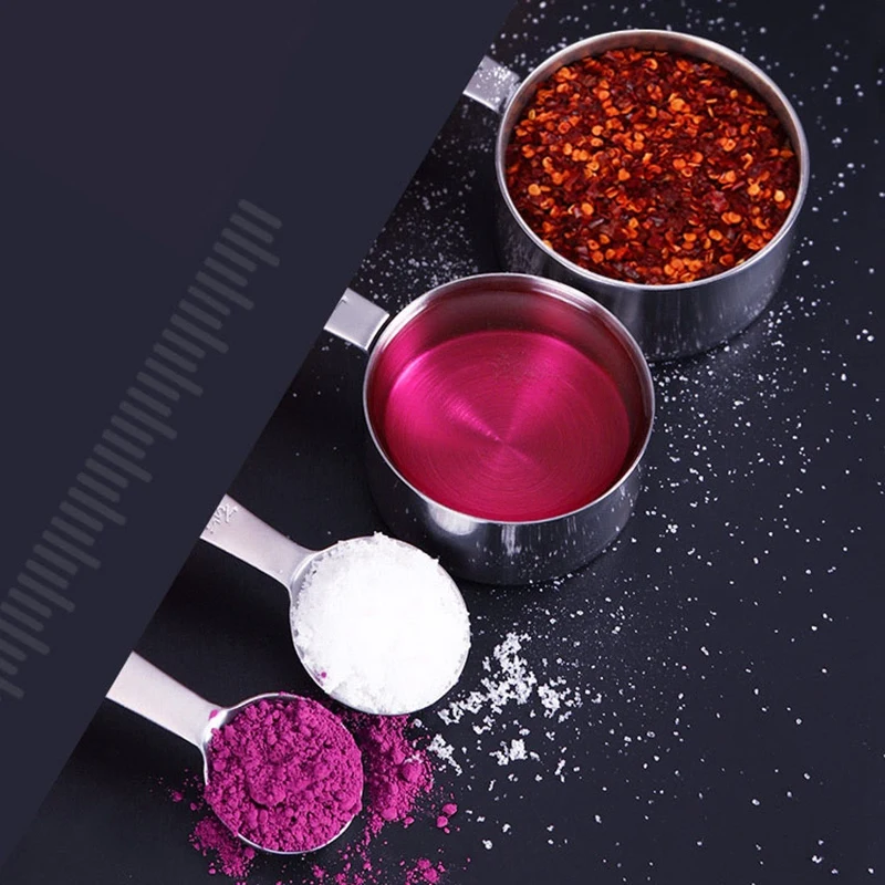 8Pcs Measuring Cups Premium Stackable Kitchen Spoon Set Stainless Steel and Spoons | Дом и сад