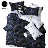 ed lumos duvet cover sets bedding collections with 2 pillowcases double sided dark blue stars design 4 pieces 4 sizes