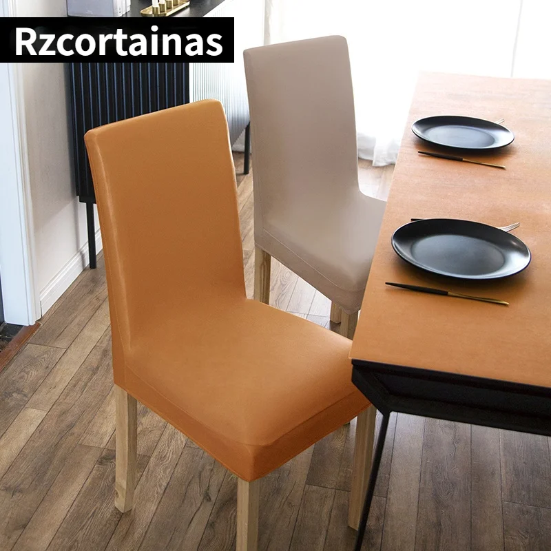 

Thick Waterproof Chair Cover PU Leather Fabric Chair Covers Big Elastic Seat Chair Covers Stretch Seat Case For Home Banquet