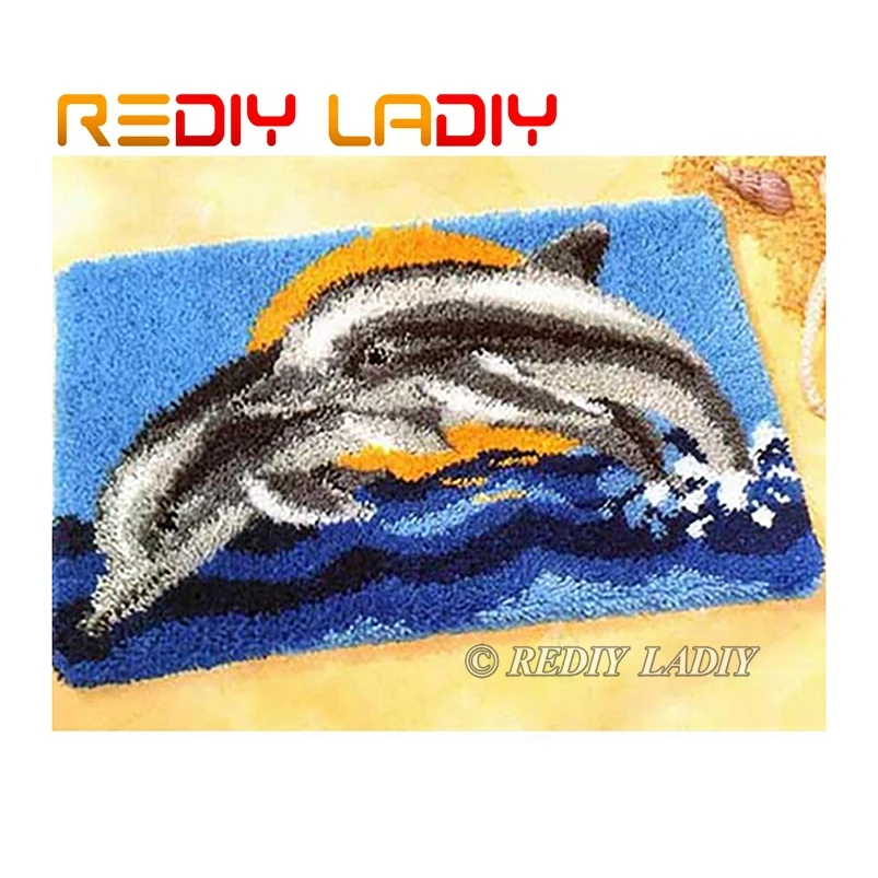 Набор крючков с застежкой вязаный ковер дельфин любовь акриловая пряжа