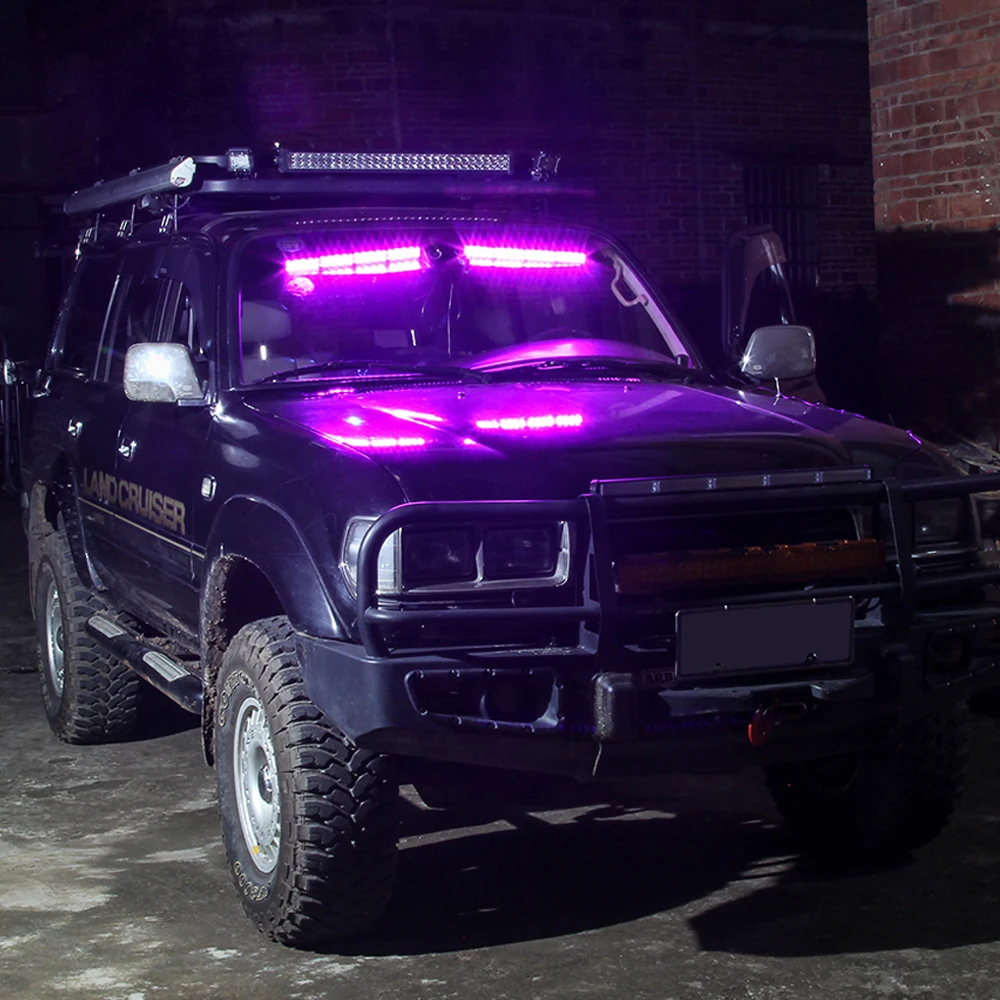 Castaleca Полицейская машина огни 32LED Предупреждение проблесковым маячком 12/24V аварийного предупреждающий туман свет 15 режимов освещения стайлинга автомобилей