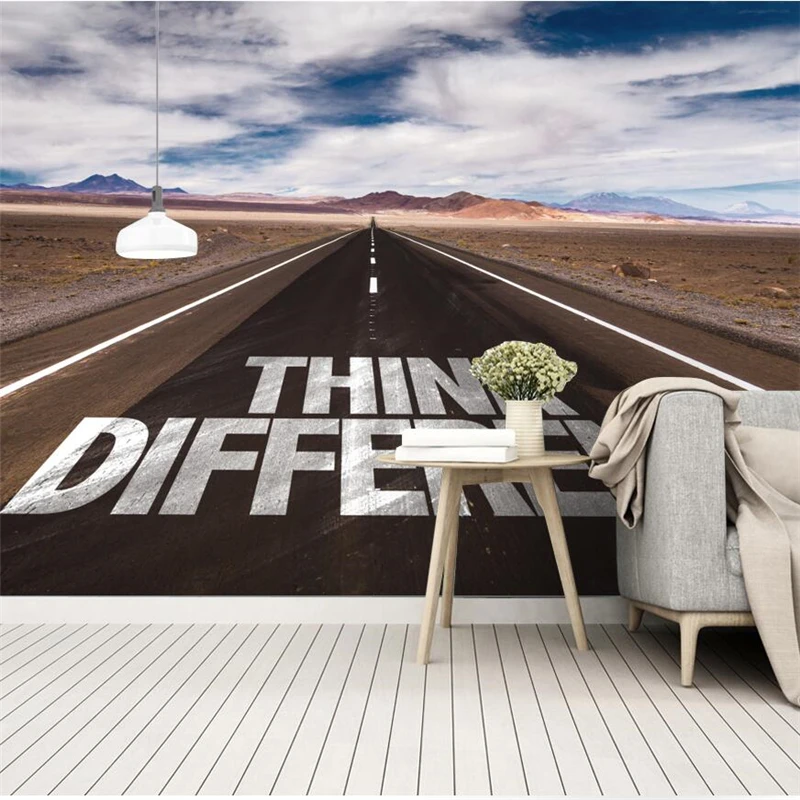 

Пользовательские обои 3d фото фрески Европа и США промышленный ветер маршрут 66 живописный бар фон Ресторан обои