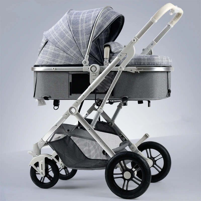 Роскошная легкая коляска с высоким ландшафтом детская 3 в 1 портативная