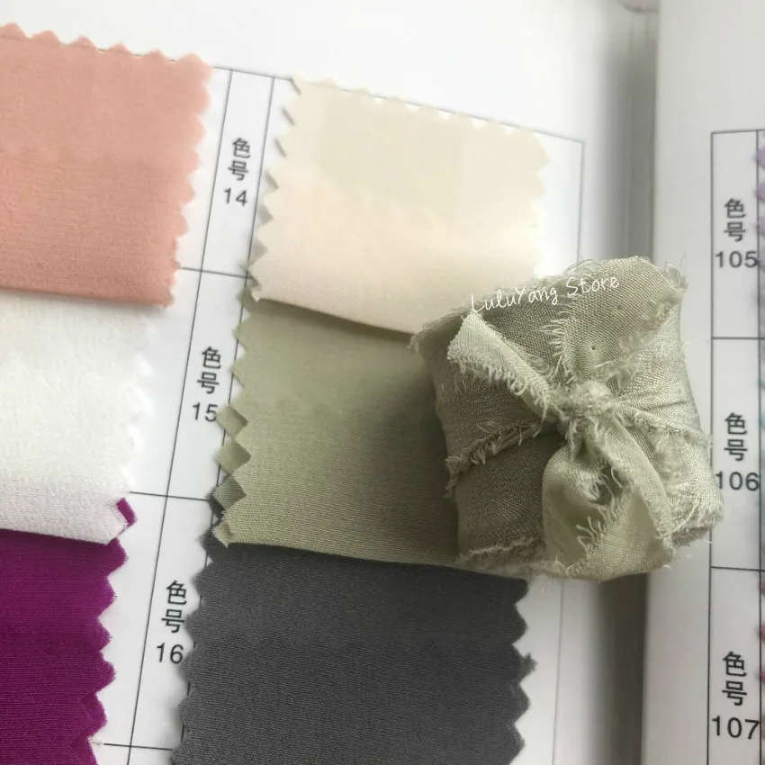 Зеленая серия лент из 100% шелка 25 мм 50 однотонный с деревянной шпулей и бантом