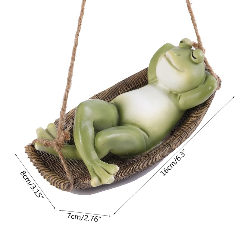 

Resin Swinging Frog Statue Hanging Garden Sculptures Decorative Yard Ornaments