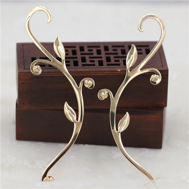 12 шт. украшение из латуни с листьями и ветками золотистого/серебристого