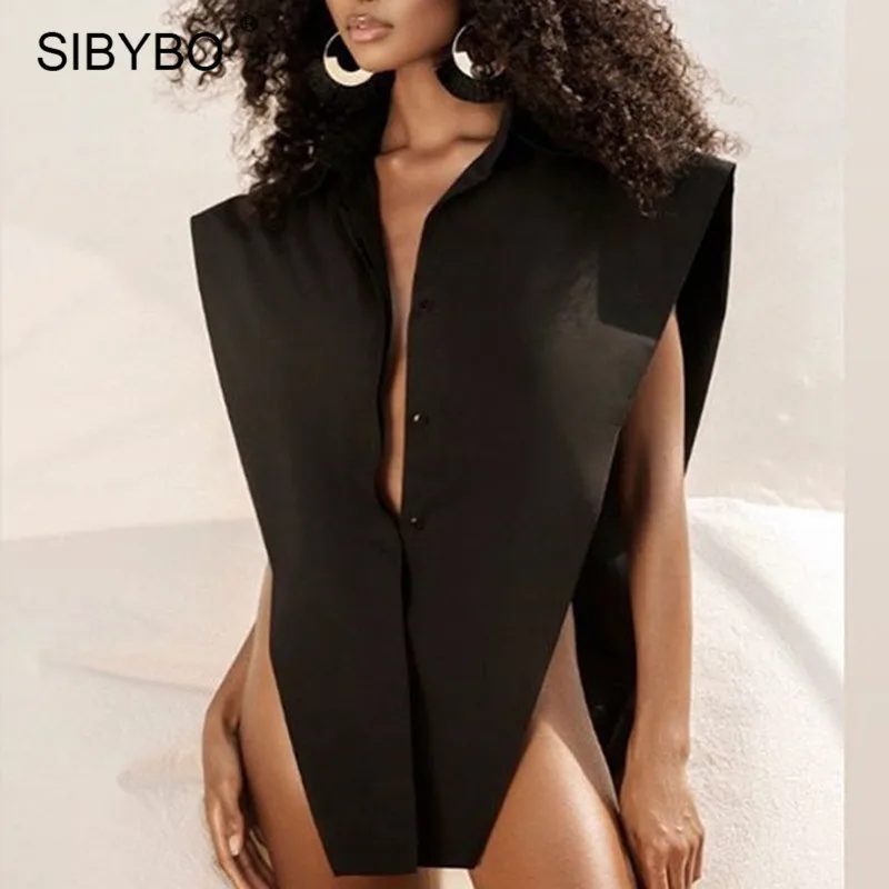 aliexpress - SIBYBO Designer Deep V-Neck Sexy Bodysuit Women Shirt Body Top Fashion Bodysuits Femme Basic Shirt Overalls Turn-down Collar Top