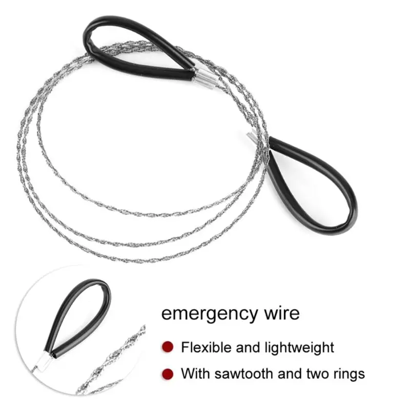 

75cm Length Steel Metal Manual Chain Saw Wire Saw Scroll Outdoor Emergency Travel Outdoor Camping Survival Tools