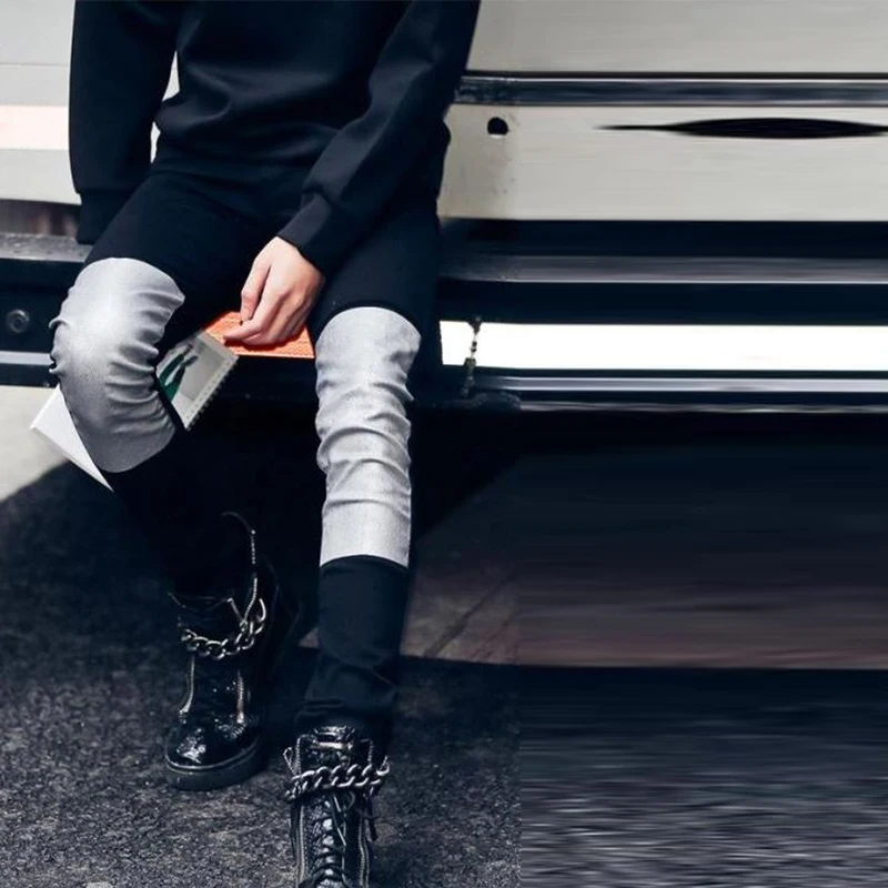 Мода мужские размера плюс Harajuku в стиле панк обтягивающие джинсы средства ухода