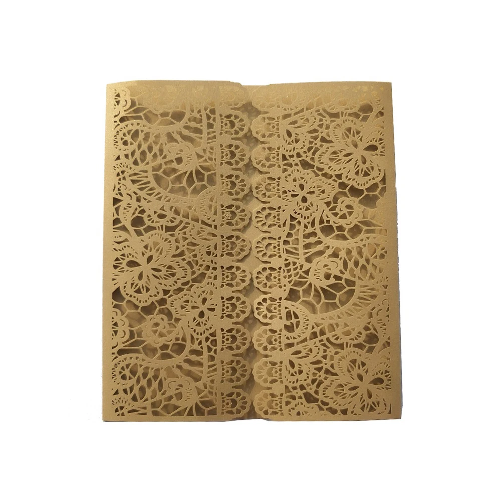 100 шт./лот мини лазерная резка жемчужная бумага приглашения Рождественская