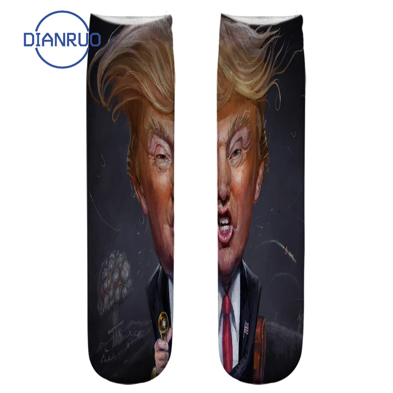 Оригинальные носки DIANRUO с 3D принтом президент Дональда Трампа забавные Веселые