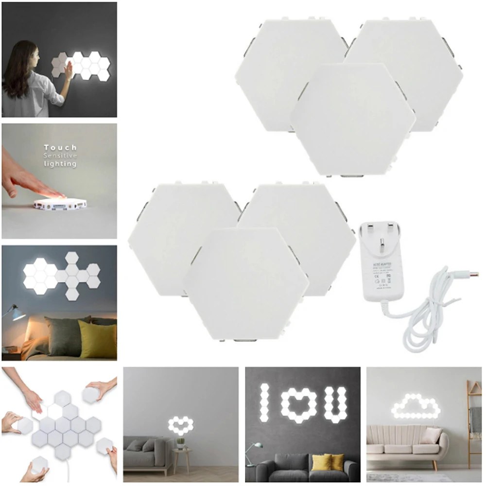 

Factory Quantum Led Hexagonal Lamp Modular Touch Sensitive Lighting Magnetic Hexagons Creative Decoration Wall Led Night Light
