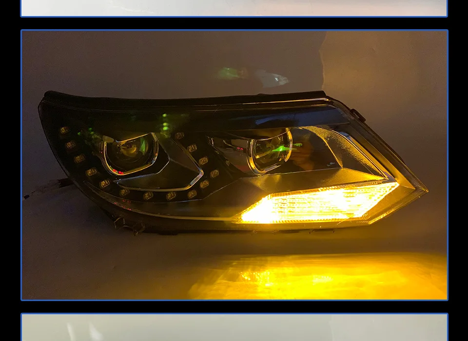 Head Lamp For Car VW Tiguan 2013- Headlights Fog Lights Daytime Running Lights DRL H7 LED Bi Xenon Bulb Car Accessories
