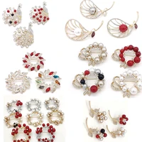 pd brooch new style pearl zircon red festive high grade corsage wholesale fashion fine jewelry enamel pins