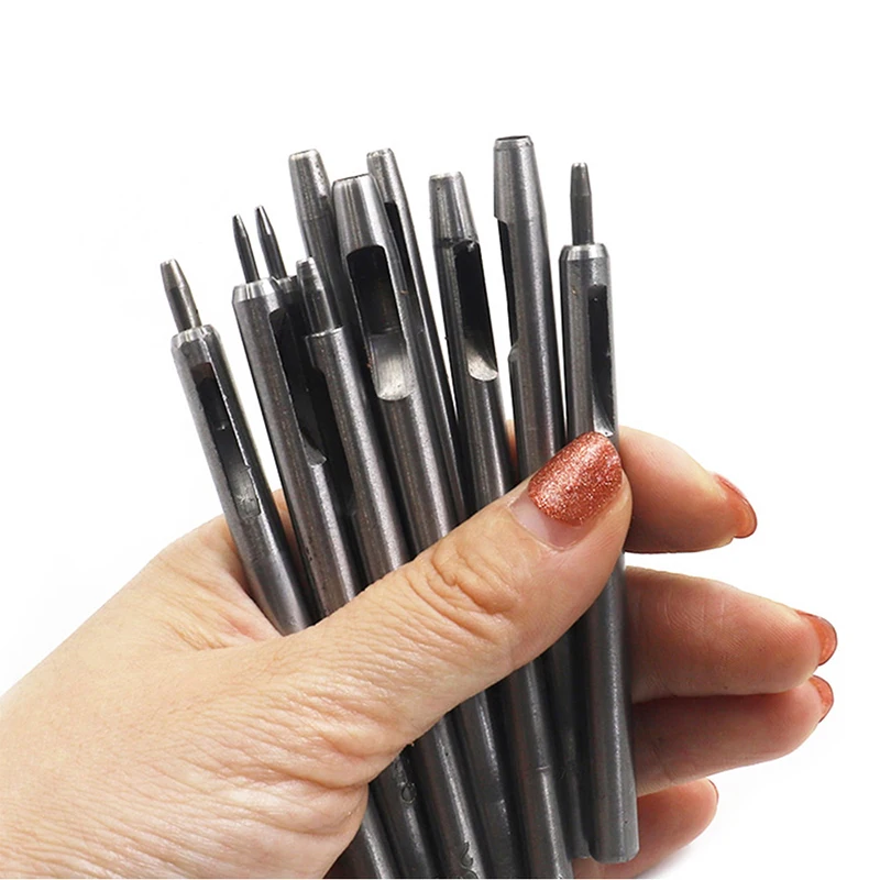 

10pcs/Set DIY Handmade Round Hollow Drilling Leather Punching Tools Belt Punches Handicraft Puncher Leather Tool 0.5mm-5mm