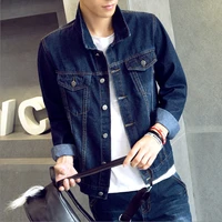 2022 long sleeve autumn denim jacket male teenager student jacket korean style trendy slim youth clothes mens clothing