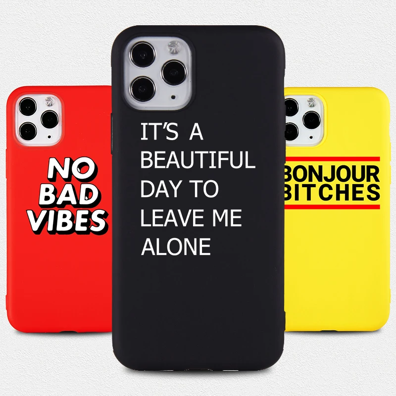 

Funny Letter Phone Case for IPhone 12 SE 11 Pro 8 7 6s Plus X XS MAX XR Cases Quote Soft Silicone TPU Fitted Back Cover Shell