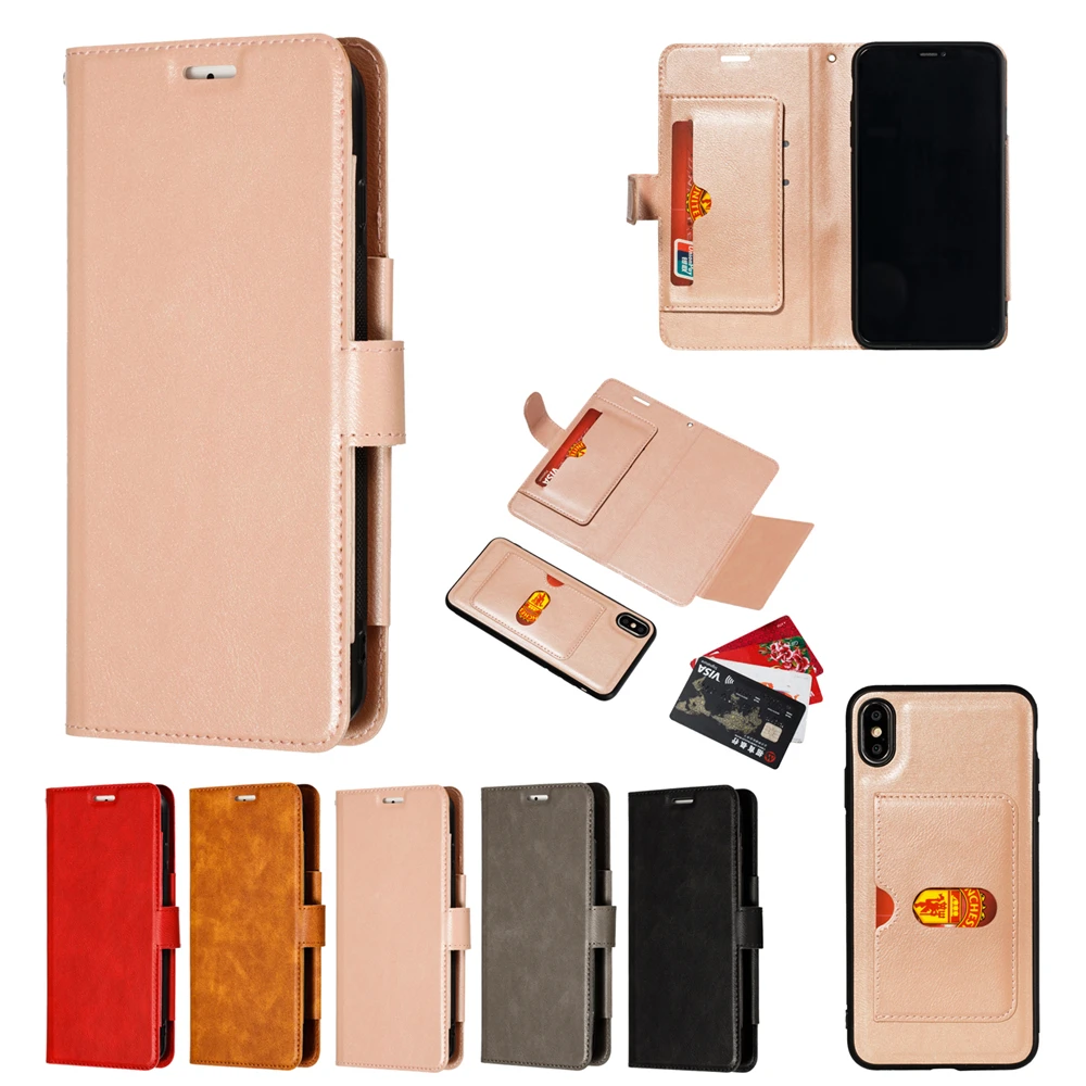 Чехол для iPhone Xs Max Xr 8 7 6s 6 Plus 2 в 1 съемный чехол книжка из искусственной кожи с