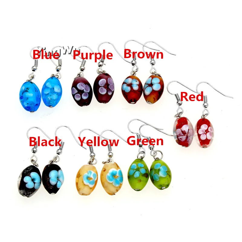 Женские серьги подвески Yingwu модные стеклянные из муранского стекла Висячие для