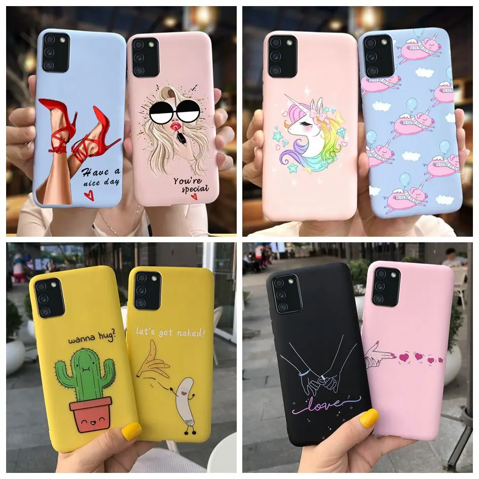 Чехол для Samsung Galaxy A02S A025 A025F милые Мультяшные Силиконовые Мягкие ТПУ чехлы