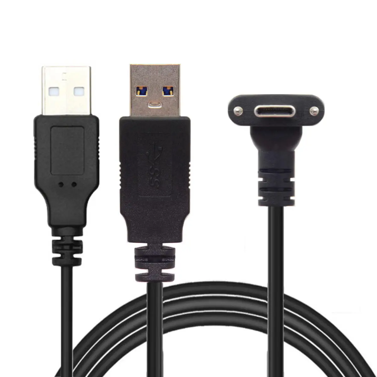 

8m Fit for Oculus Link VR USB 3.1 Type-C Dual Screw Locking to Standard USB3.0 Data Cable