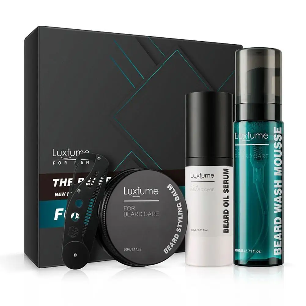 

4 шт./компл. набор для роста бороды и бороды, Усилитель роста волос, Усилитель роста бороды, питательный набор для ухода за бородой