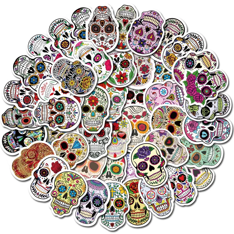 

10/30/50PCS horror skull sticker personalized luggage notebook decoration graffiti sticker wholesale