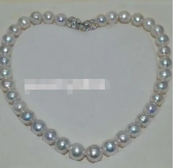 

noble jewelry 11-12 mm natural real Freshwatewhite pearl necklace 17 inch 925 silver clasp DIY women hot sale