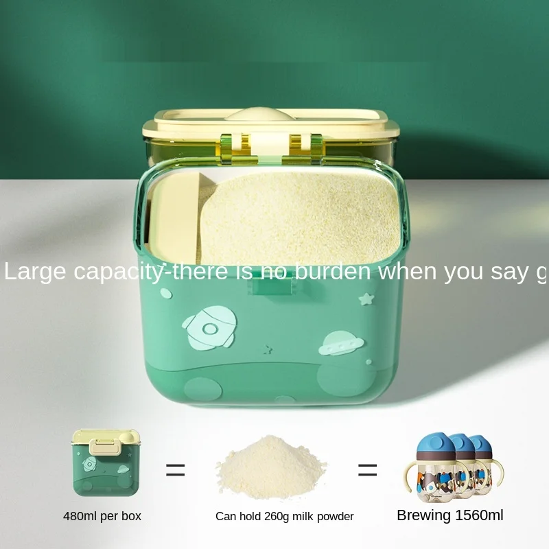 Caja de almacenamiento port&aacute;til para leche en polvo para beb&eacute;s, Sub embalaje para exteriores, gran capacidad, dep&oacute;sito de almacenamiento de alimentos, LB953-2