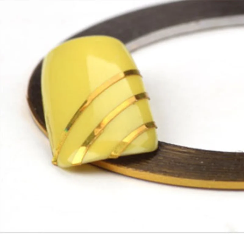 Gold Горячая Распродажа, цветные полоски для ногтей, лента для 3D украшения ногтей, наклейки для ногтей, маникюрный набор - Цвет: Gold