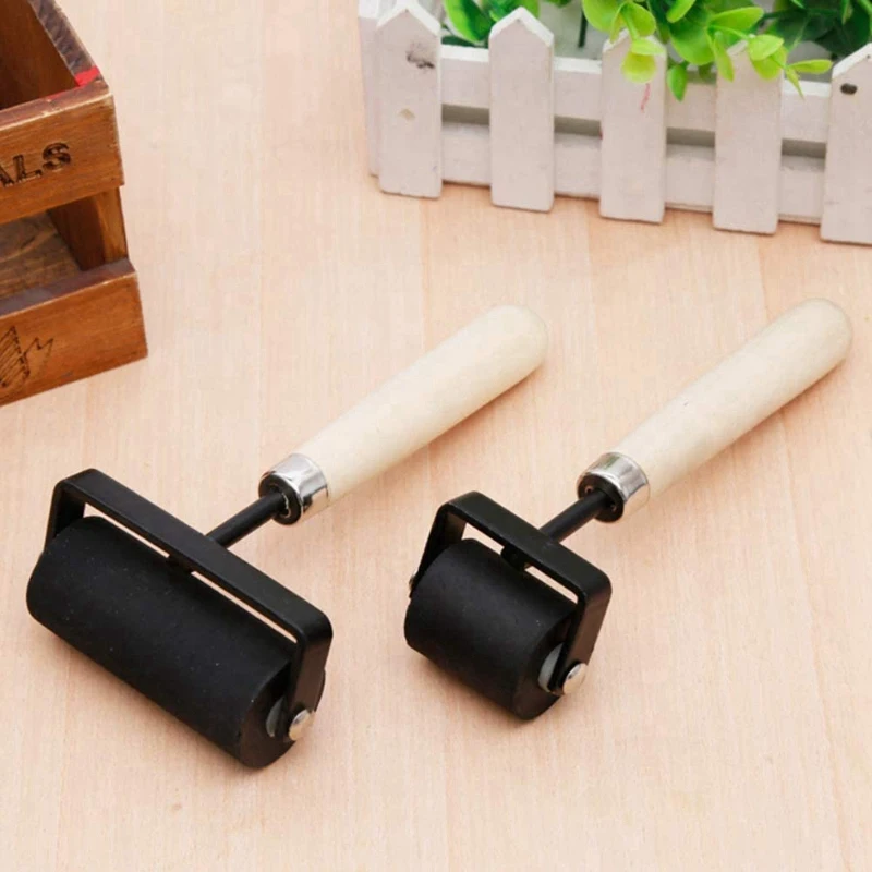 1.5 Inch and 3 Hard Rubber Roller Heavy Steel Frame Craft Tools 2 Pieces | Paint Rollers