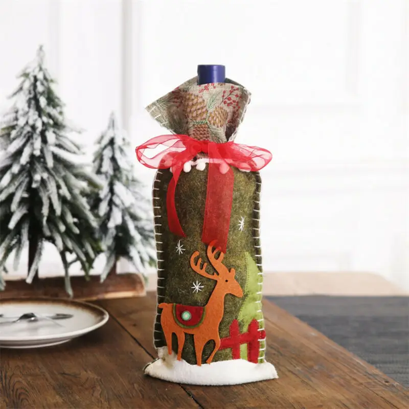 Крышка для бутылки с красным вином сумки снеговик/Санта-Клаус/Лось