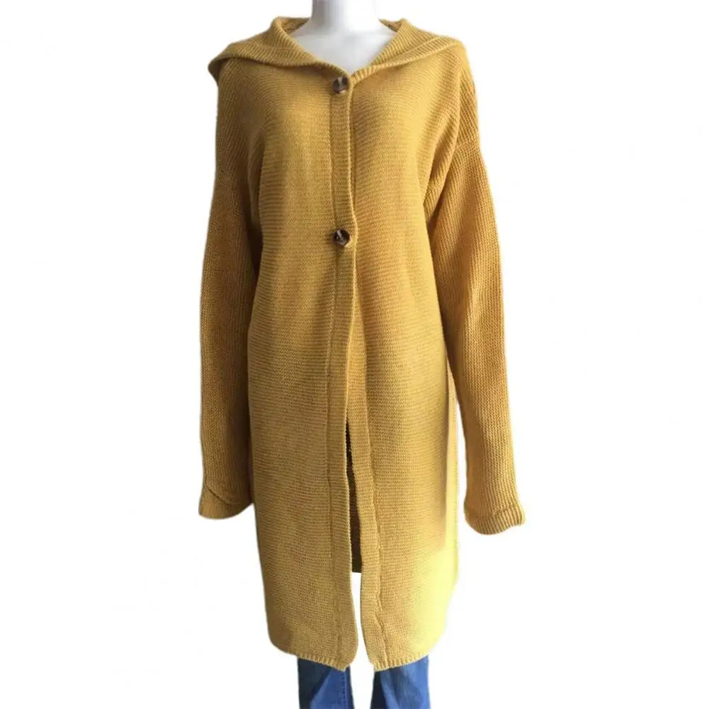 

Trendy Knitted Cardigan Loose Fit All-Match Hooded Loose Knitted Coat Sweater Coat Jacket Coat