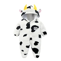 newborn baby girl boy clothes kigurumi cute cow onesie infant jumpsuit flannel baby romper onesies outfit clothing costume