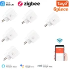 15A ЕС ZigBee таймер Smart Plug Мощность замера для Alexa Голосовое управление Управление на выходе работает с Tuya ZigBee SmartThings ZigBee концентратор