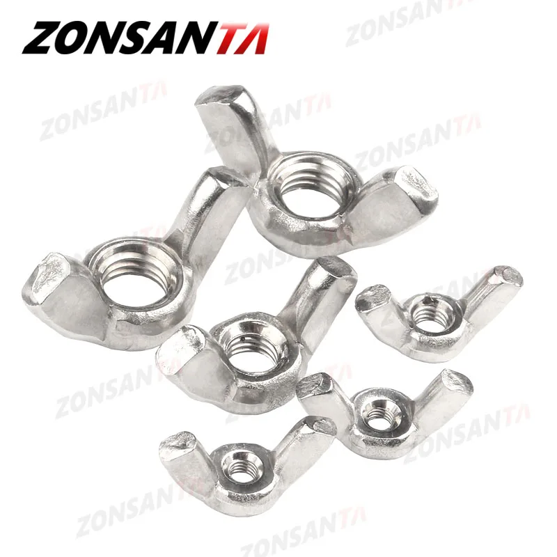 Крыльчатые гайки ZONSANTA M3 M4 M5 M6 M8 M10 M12 304 из нержавеющей стали затягивающая гайка