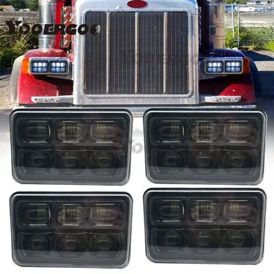 4pcs 60 Вт 5 ''4x6 дюймов суперфара 6D одобренный квадратный светодиодный рабочий свет точечный луч для Ford Mustang Nissan песочные рельсы, автомобили, грузовик - Цвет: 4pcs