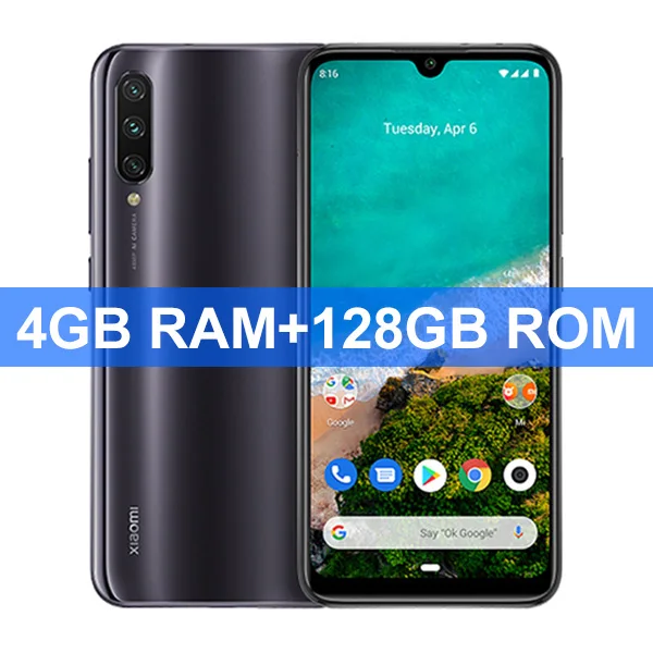 Глобальная версия Xiaomi mi, мобильный телефон A3 mi A3, 4 ГБ, 64 ГБ, Восьмиядерный процессор Snapdragon 665, 6,088 дюймов, 48MP+ 32MP, камера AI, 4030 мА/ч - Цвет: Grey 4GB 128GB
