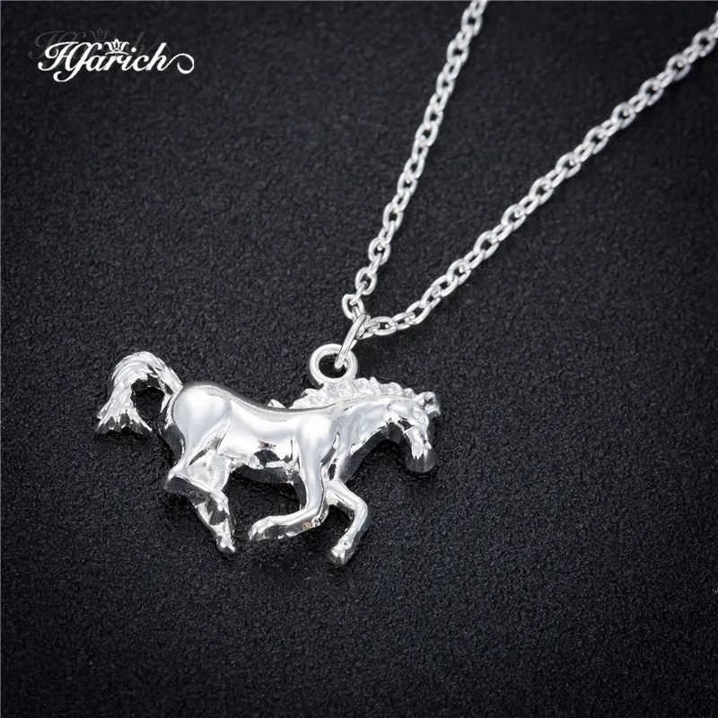 Hfarich панк бегущая лошадь Золотая длинная цепь ожерелье для женщин мама дочь