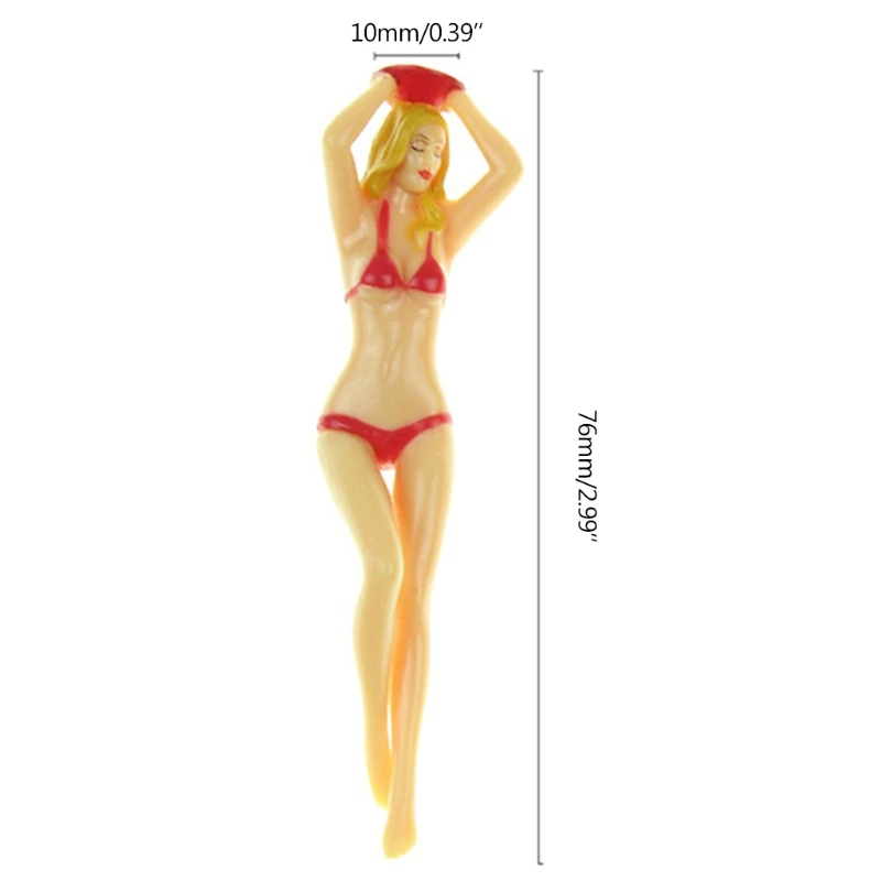 

6Pcs/Pack Sexy Colored Bikini Golf Tees 3 inch Plastic Pin-up Tee Golf Practice Novelty Tees Golf Training Accessories